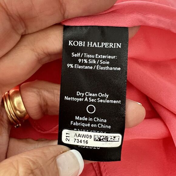 Kobi Halperin Kristin Silk Blouse Size XXL Flamingo Pink Sleeveless Stretch Luxe - Picture 12 of 12